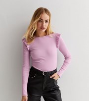 New Look Lilac Jersey Frill Sleeve Bodysuit